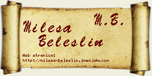 Milesa Beleslin vizit kartica